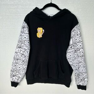 Lanky Box Ladies Anime Manga Black Pullover Hoodie Y2K